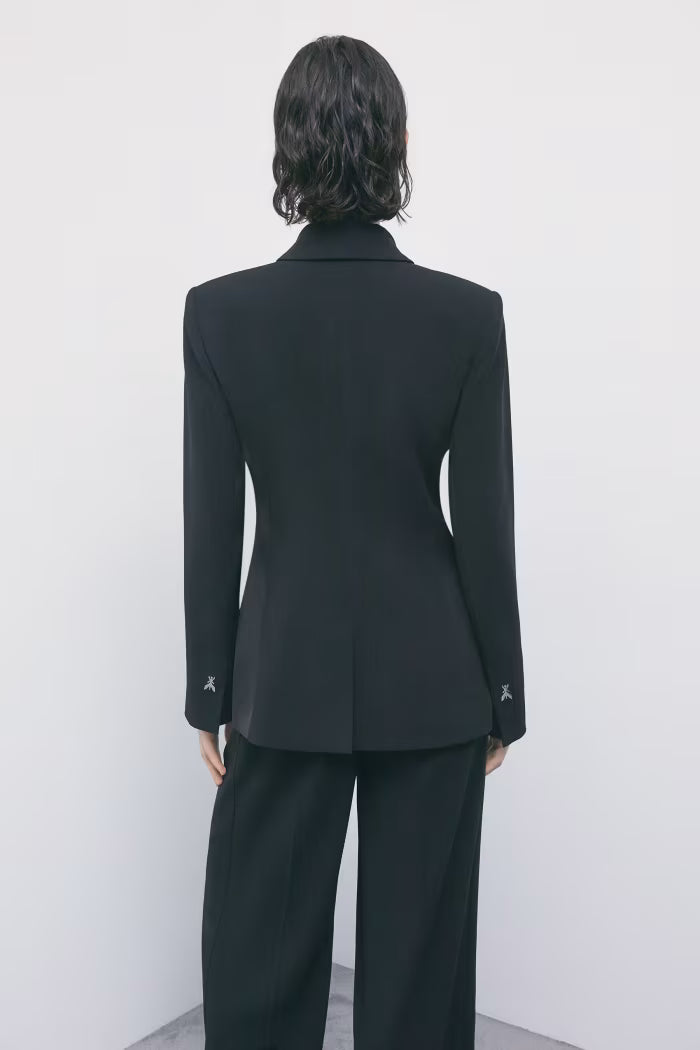 Patrizia Pepe Blazer doppiopetto color block in crêpe