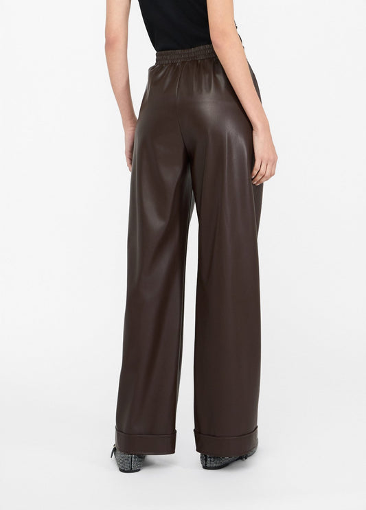 Liu Jo Pantaloni in tessuto spalmato cioccolato