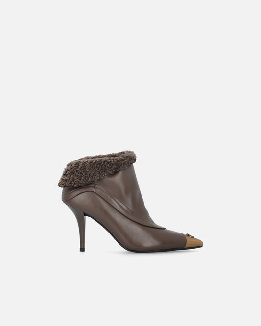 Pinko Stivaletti effetto pelliccia con punta metallizzata Lucy 25